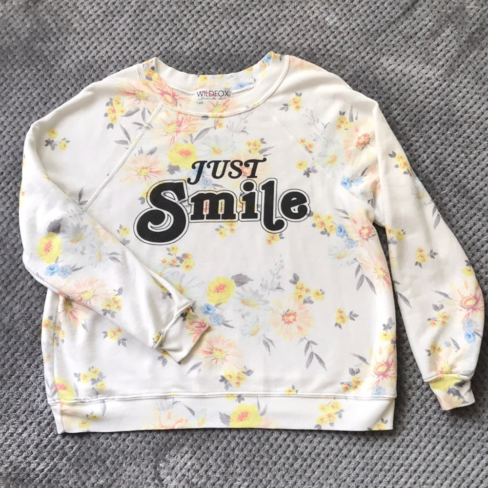 WILDFOX women's Just Smile Sweat Shirt S